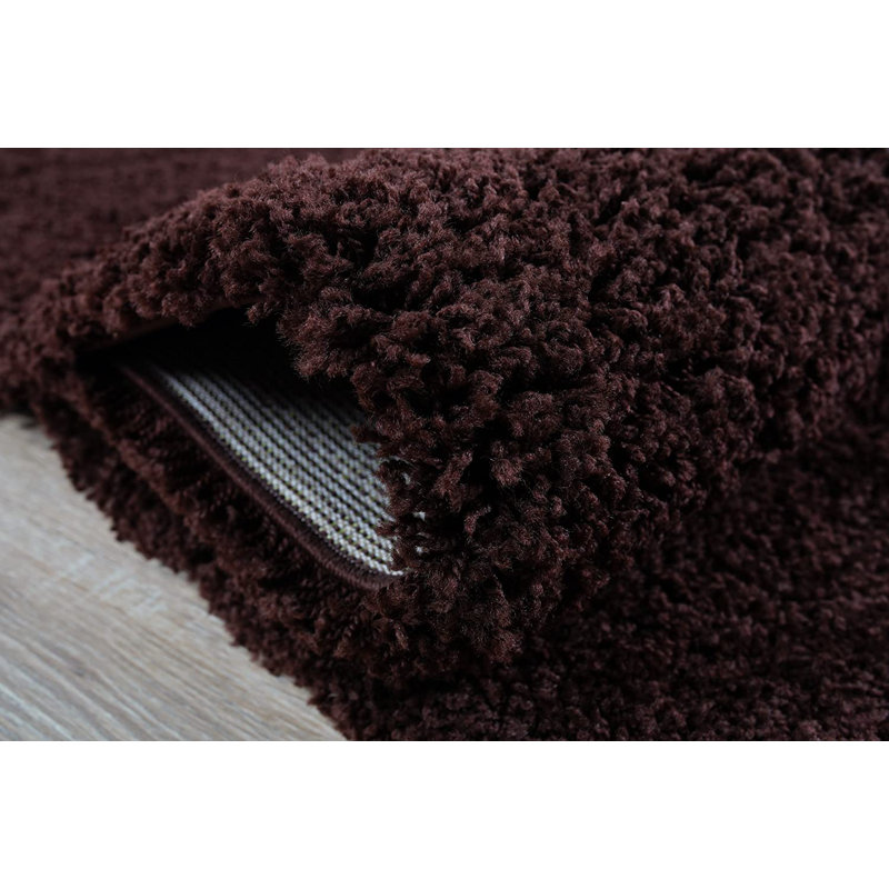 Junayd Solid Colour Shag Area Rug, Rectangle 200 x 290cm