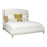 Emma King Tufted Upholstered Low Profile Panel Bed