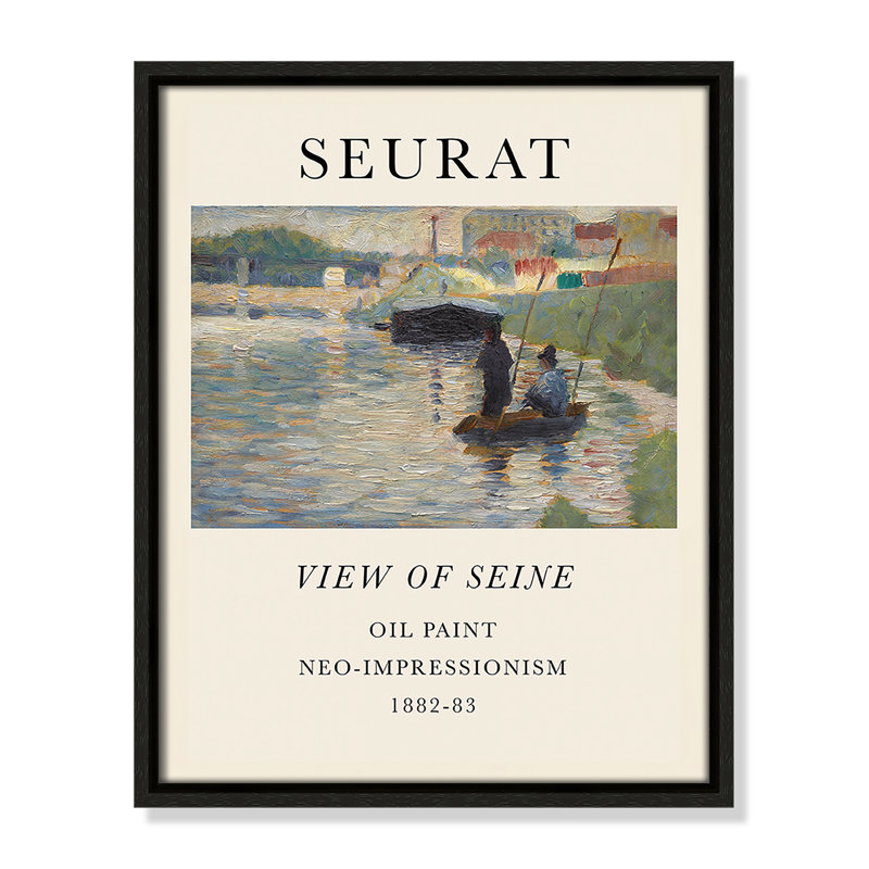 Collection «Old View» par Georges Seurat, Cadre flottant espresso, Non, H 15,5 po x l 12,5 po x P 2 po