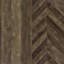 Armoire à vin rustique en chêne à 2 portes, motif à chevrons classique, support intégré pour 9 bouteilles et armoire de salle à manger à pieds industriels en chêne, 2 portes, façade, support, porte-verres à pied, bronze industriel