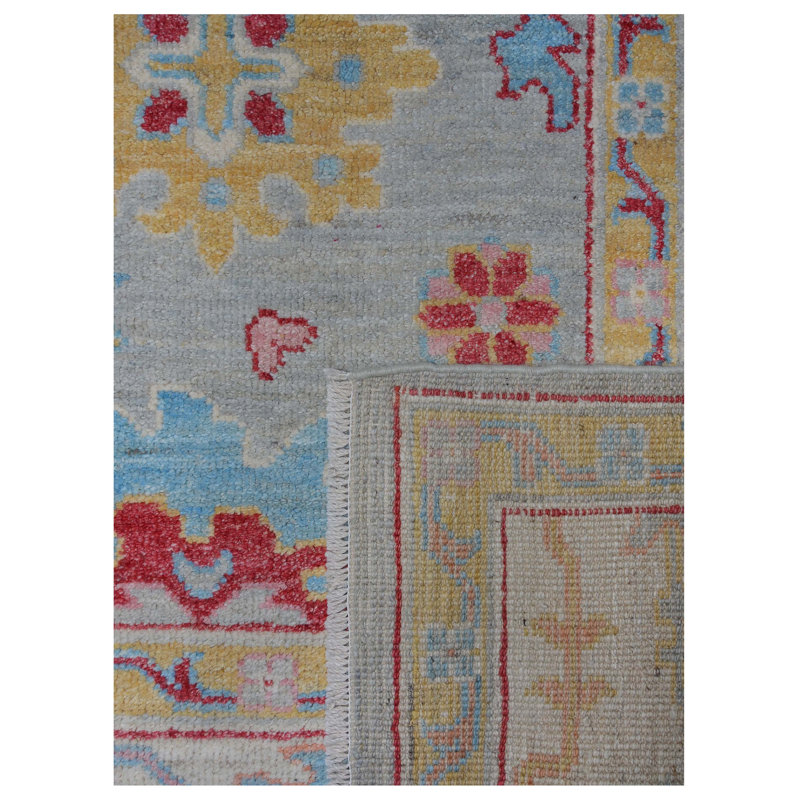 Pacific Ushak Wool Weft 8x10 Grey / Ivory Transitional Hand Knotted Rug