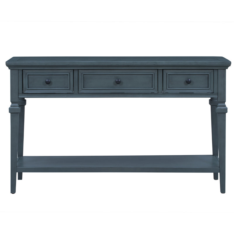 Omeara 50" Console Table,entryway table,Sofa Table with three top drawers, Navy