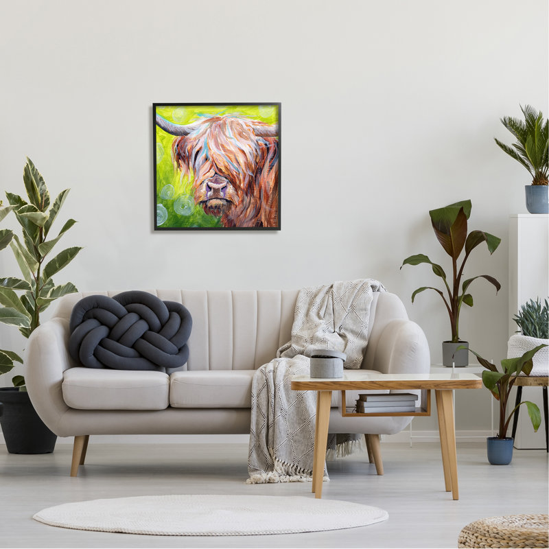 Bétail Vivid Highland par Farmhouse, Giclée encadrée noir minuit, H 24 po x l 24 po x P 1,5 po