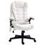 Fauteuil de bureau vibrant blanc crème à 6 points, avec dossier chauffant, dossier haut inclinable, accoudoirs rembourrés et télécommande-1052973573