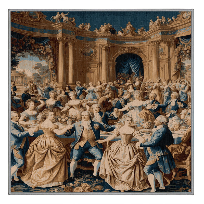 Tapis gris français lavable à la machine, Carré 5 pi