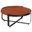 Table basse en bois avec structure en métal, abat-jour, dimensions 32,13 po, convenant à une table industrielle moderne d'extérieur, bois, 23,79 lb, hauteur 14,39 po, complément