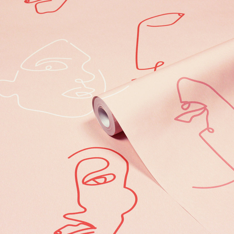 10m x 52cm Matte Wallpaper Roll, Blush Pink