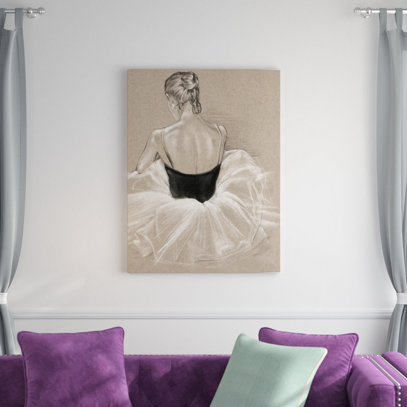«Ballet Study II», peinture sur toile, Toile tendue, H 40 po x l 30 po x P 1,25 po