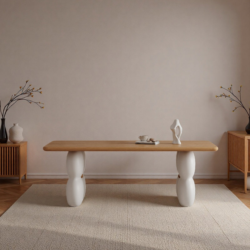 Table Clover Design avec esthétique naturelle, H 29,53 po x L 86,61 po x l 35,43 po