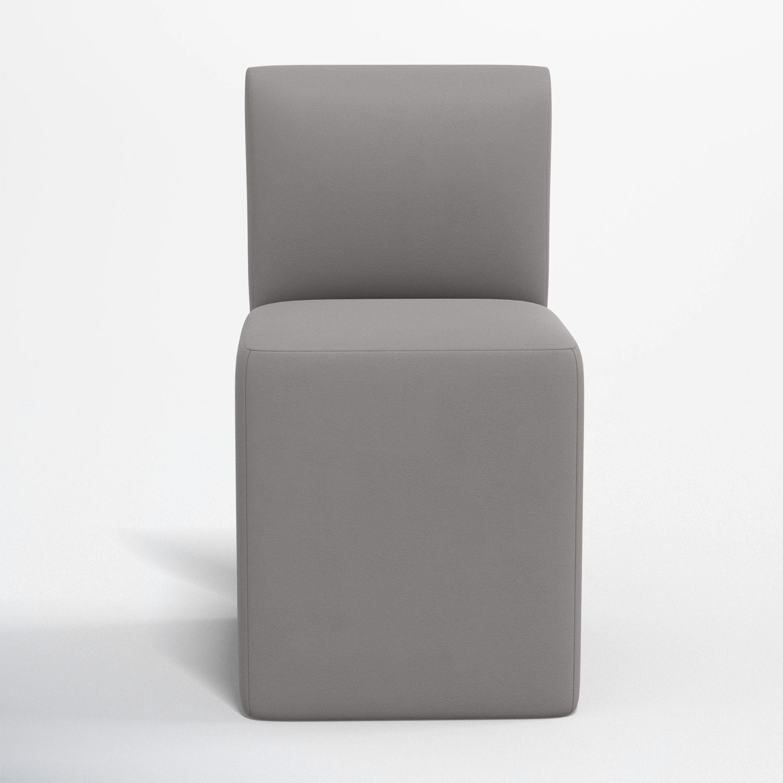 Mendy Upholstered Dining Chair with Casters, Classic Otter Performance Velvet