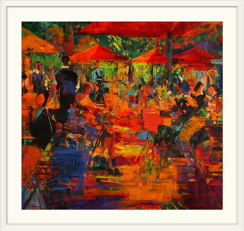 «Anjuman Le Grand Cafe, 2011» par Peter Graham, reproduction d'art, H 36 po x H 36 po x P 1,25 po, Toile
