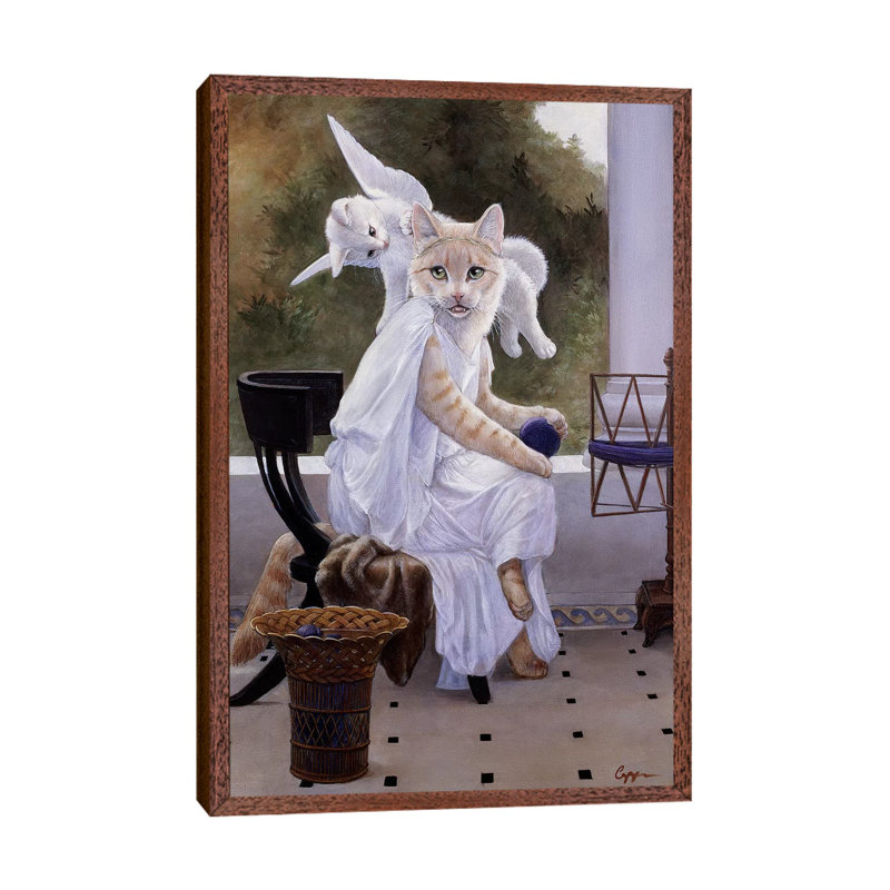 Mewsings by Melinda Copper - Painting on Canvas, Classic Brown Wood Framed, 66.04 cm H x 45.72 cm W