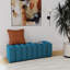 Banc d'appoint rembourré en tissu bleu paon Delsur-567327651