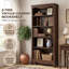 5-Tier Traditional Bookcase, Tall Bookshelf with Curved Decorative Top and Adjustable Shelves, Freestanding Storage Display Cabinet for Living Room, Home Office, Walnut