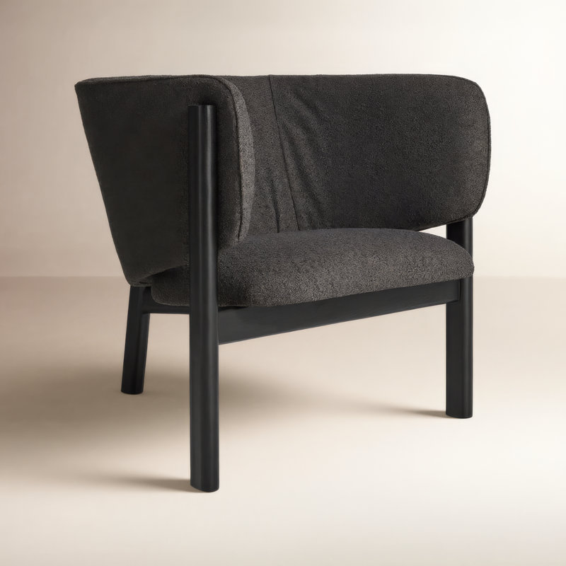 All In Upholstered Accent Chair, Black, Kelso Charcoal
