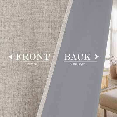 Door Curtains, 100% Blackout Door Window Cover for French Front Glass Window, Elegant Privacy Light Control Curtains for Kitchen, 1 Panel