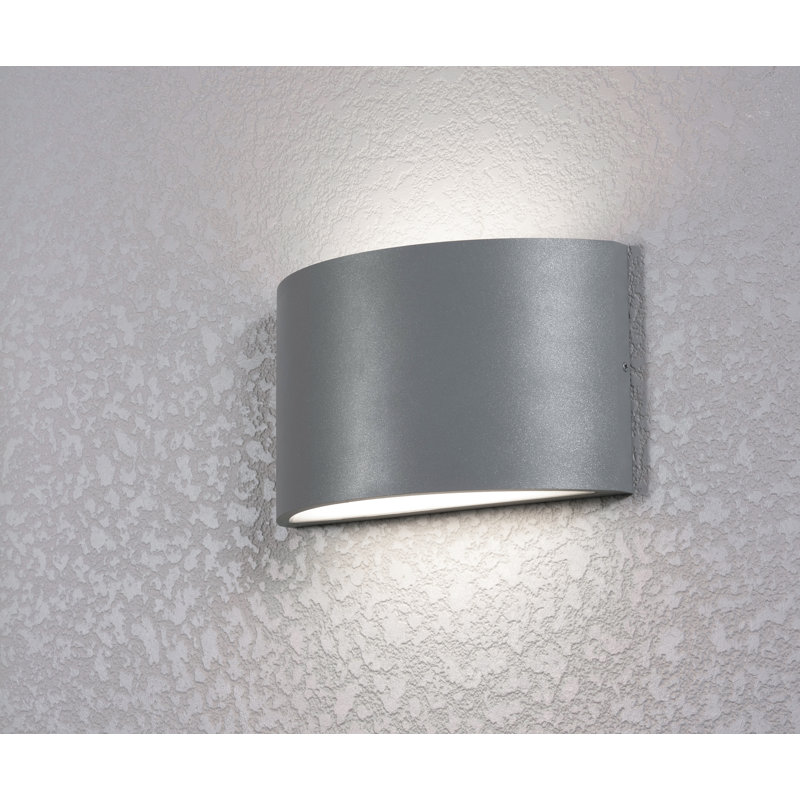 Spiridona 7'' Outdoor LED Sconce, Textured Gray