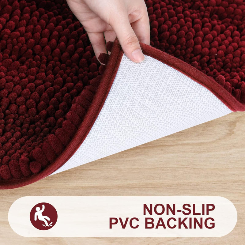Tapis de bain Watervliet Chenille, Rouge