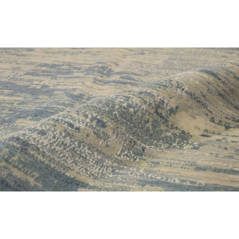 Tapis turquoise de haute qualité noué à la main