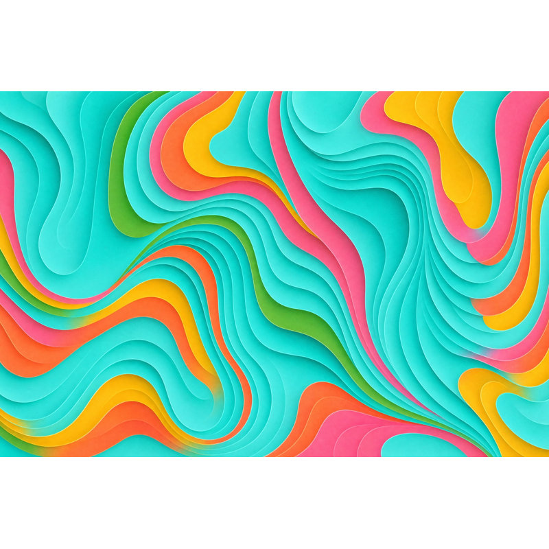 Papier peint moderne Mid Century, 140"x108", Peler et coller