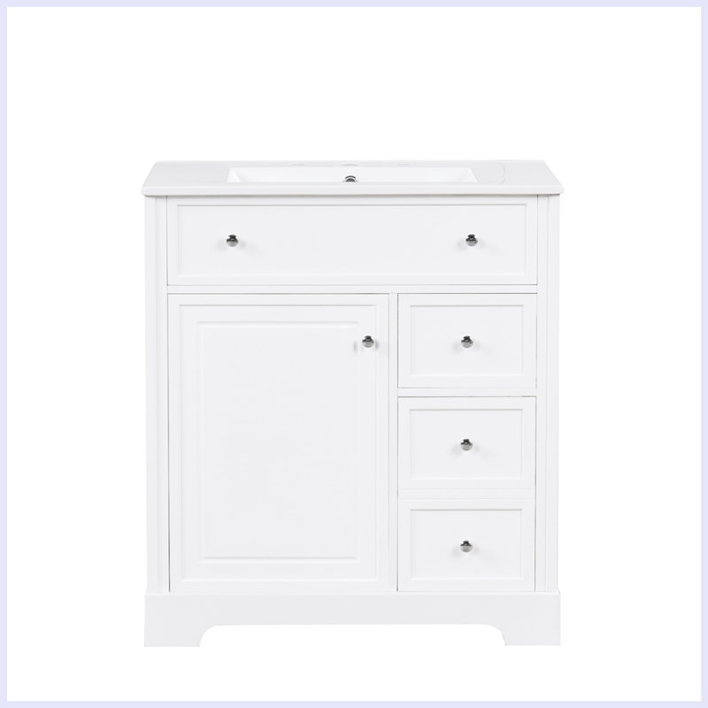 Meuble-lavabo moderne avec porte et deux tiroirs Garven