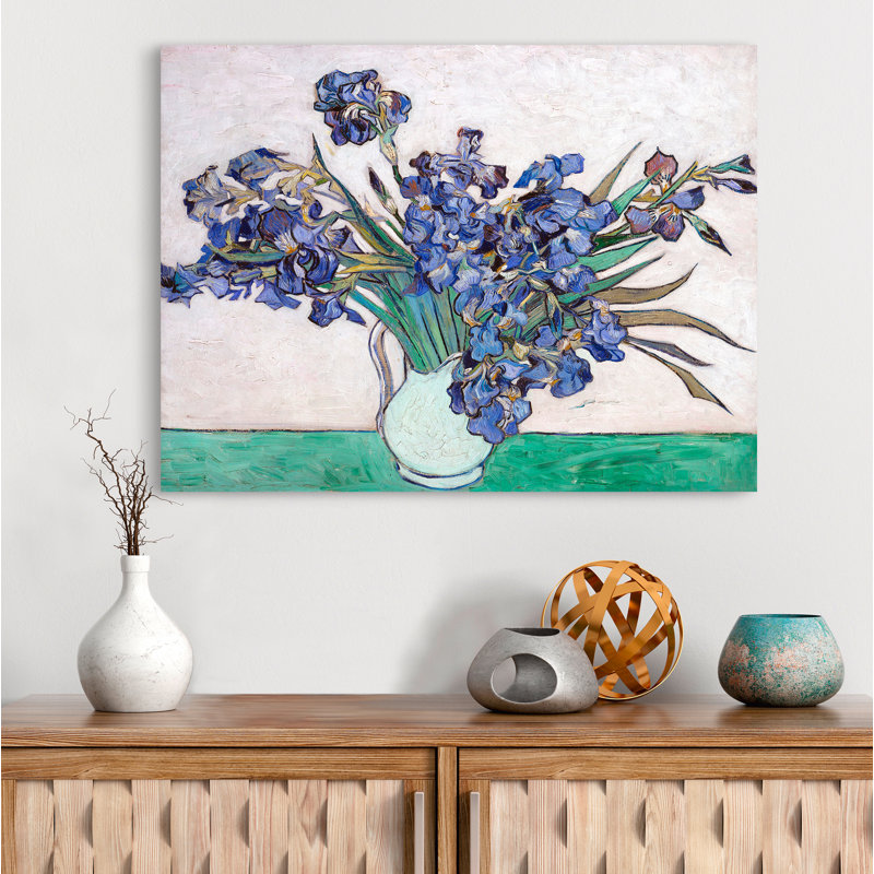 Vase With Irises by Vincent Van Gogh - Wrapped Canvas Print, 70cm H x 100cm W x 4cm D