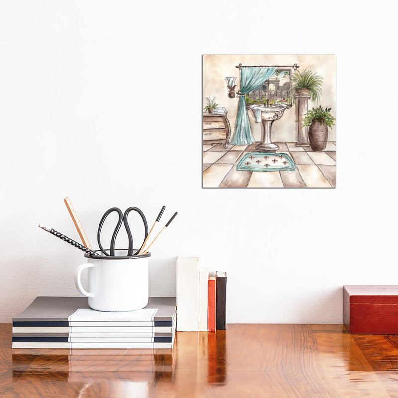 Paris Bath II by Tre Sorelle Studios - Wrapped Canvas Painting, 30.48 cm H x 30.48 cm W