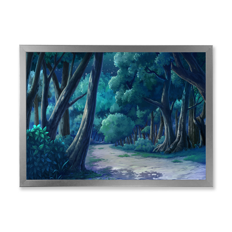 «Morning Light In The Forest II», reproduction sur toile, H 12 po x l 20 po x P 1 po, Cadre de coin argenté fermé
