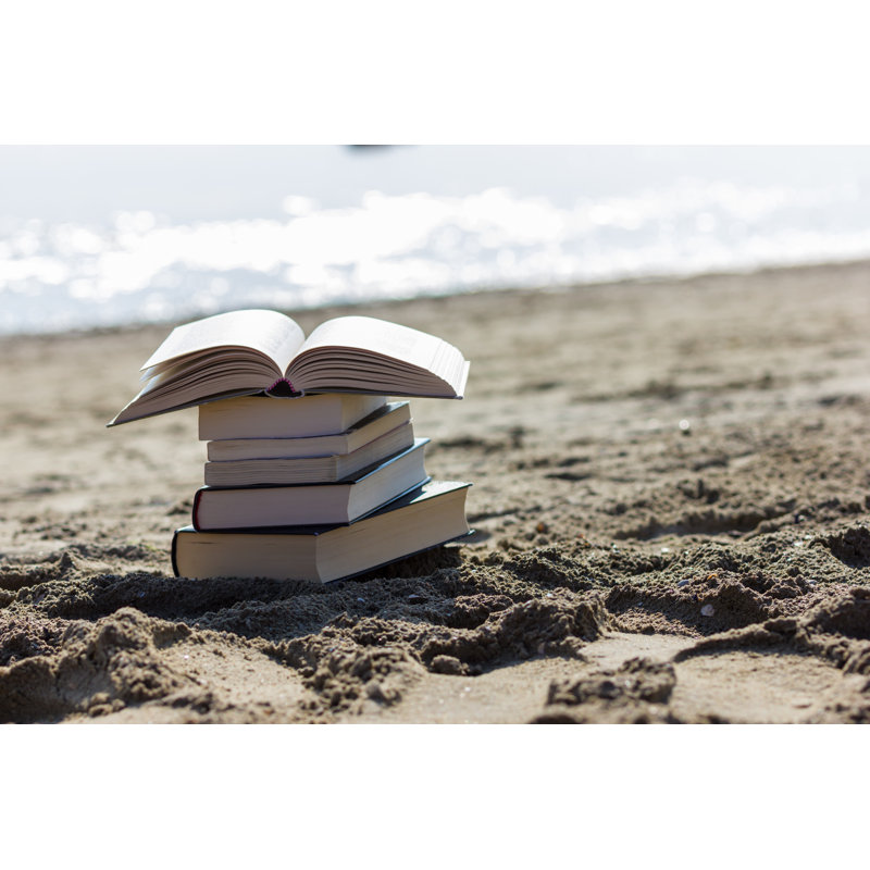Book On The Beach by Fpwing - Wrapped Canvas Print, 30cm H x 46cm W x 3.8cm D