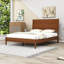 Lit plateforme de style moderne Mid-Century avec tête de lit et support en métal robuste-129164432-129164431