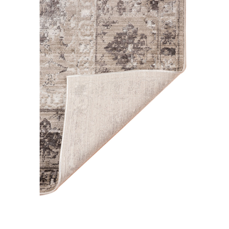Tapis transitionnel à bordure effet poils courts et longs en polyester de qualité supérieure Performance Candace