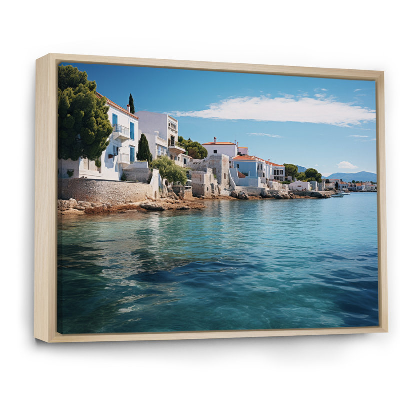 " Greece Saronic Serenade II ", H 30 po x l 40 po, Cadre naturel flottant