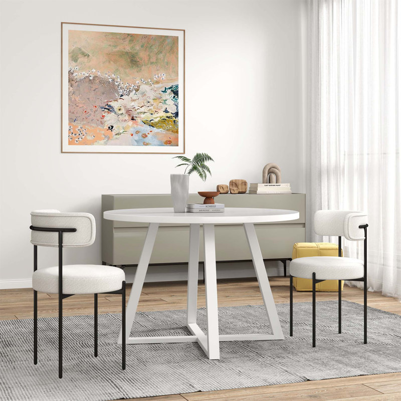 Ensemble de salle à manger 45 po Saby Kravitz, Blanc, 5