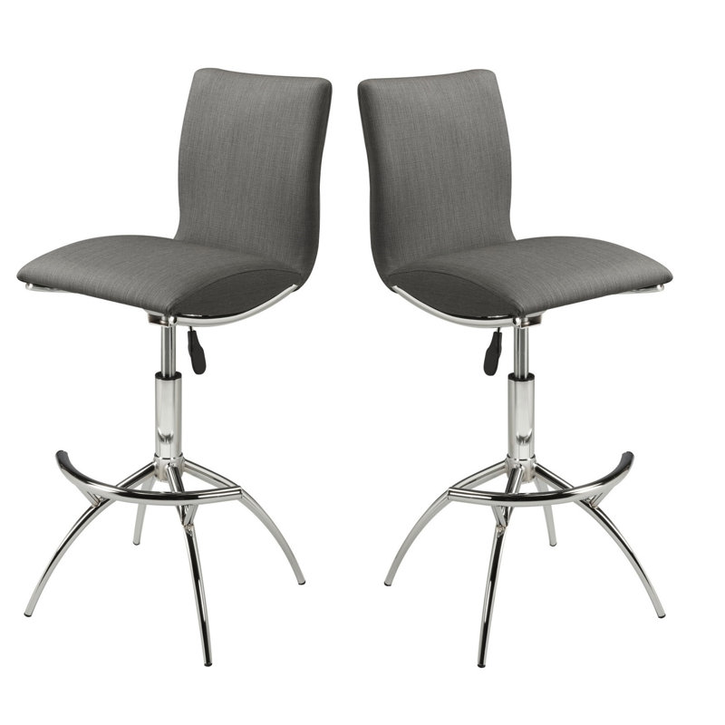 Modern Barstool Texture Leatherette/Chrome Adjustable Height