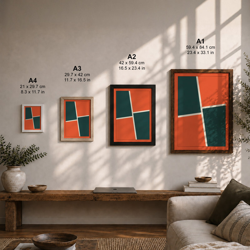 Coloured Blocks Geometric - Print, Unframed, A1 - 84.1 x 59.4 cm