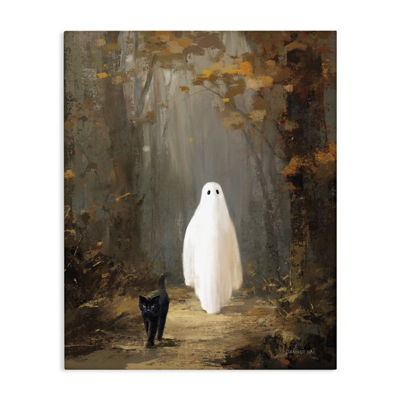 " Friendly Ghost in Forest " Acrylic Painting, 40 x 30