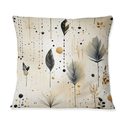 Coussin décoratif à imprimé floral gris et beige Urban Ferns Soft Color I