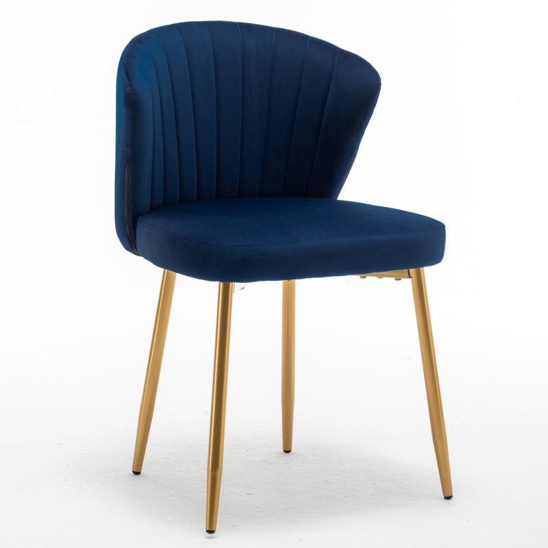 Raffinee Velvet Slipper Chair, Ocean Blue