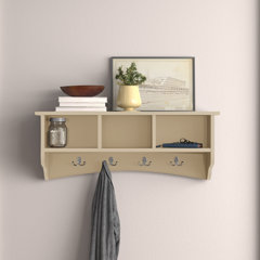 38.58 in. W. x 7.87 in. x 13.78 in. Entrance Wood Wall-Mounted Coat Rack (with 4-Hooks) White