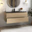 48'' Double Sink Particle Board Wall-Mounted Bathroom Vanity With Top In Evita Oak