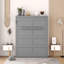 Lit escamotable double pleine grandeur, gris-1677331083-1677331082