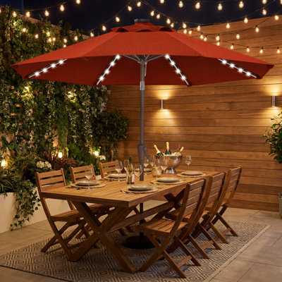 9 FT Lighted Patio Olefin® Umbrella