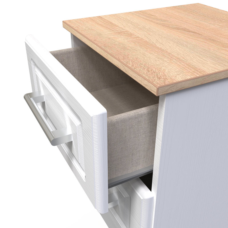 Fully Assembled St. George 2 Drawer Bedside Table