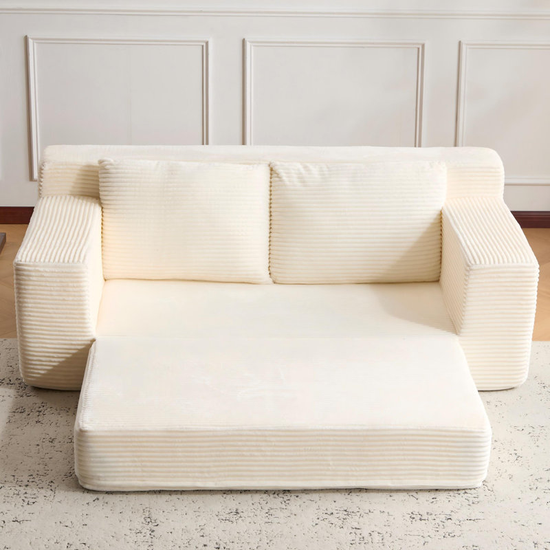 Canapé-lit confortable à assise profonde, Blanc