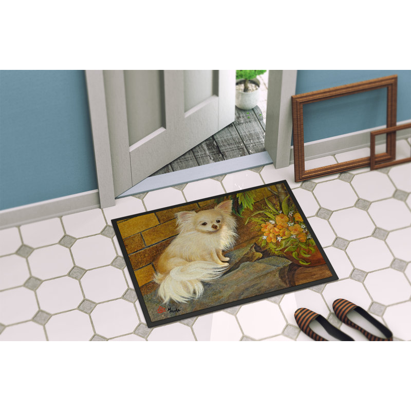 Tapis d’extérieur antidérapant chihuahua just épanouie, Rectangle 2 pi x 3 pi