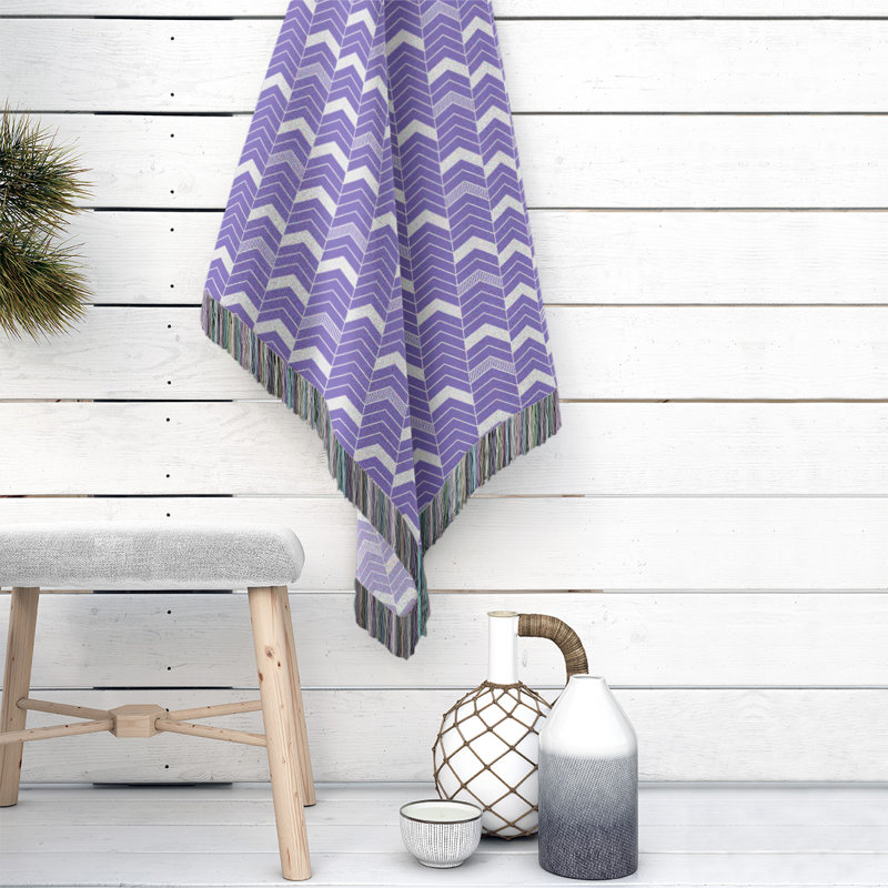 Couverture en coton tissé Rhonda, l 50 po x L 60 po, Mauve