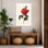 «Red Botanical III Elegant Realistic Vintage Rose Flower Nature», art mural