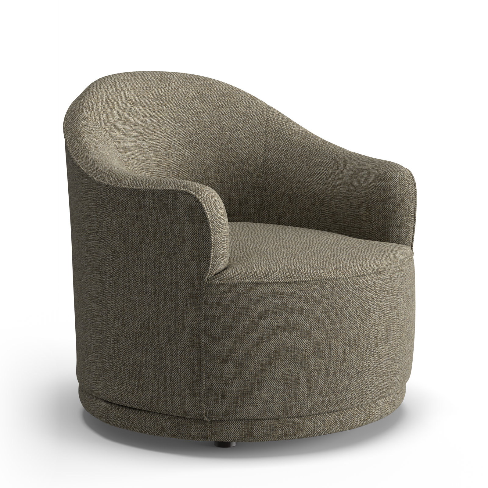 Rumi Upholstered Swivel Barrel Chair, Drusky Twig Sustain® Basketweave