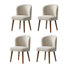 Davia Mid-Century Modern 19"H Upholstered Dining Chair with Solid Wood Leg