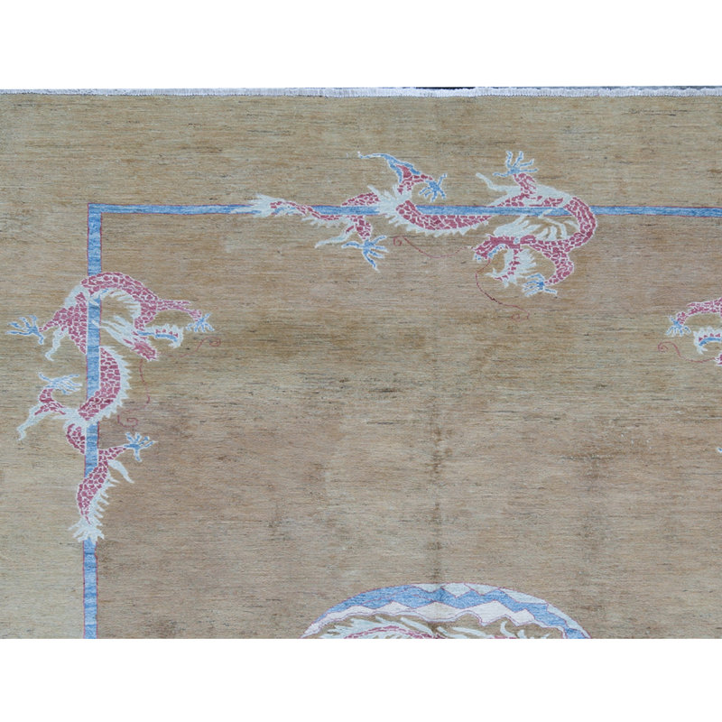 Kotanabad Wool Area Rug in Taupe/Pink/Light Blue
